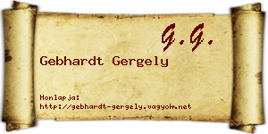 Gebhardt Gergely névjegykártya